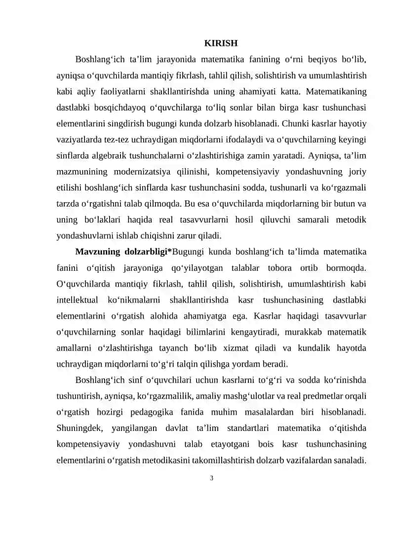 Boshlang‘ich sinflarda matematika o‘qitishda kasr tushunchasi elementlarni o‘rgatish metodikasi .docx 3