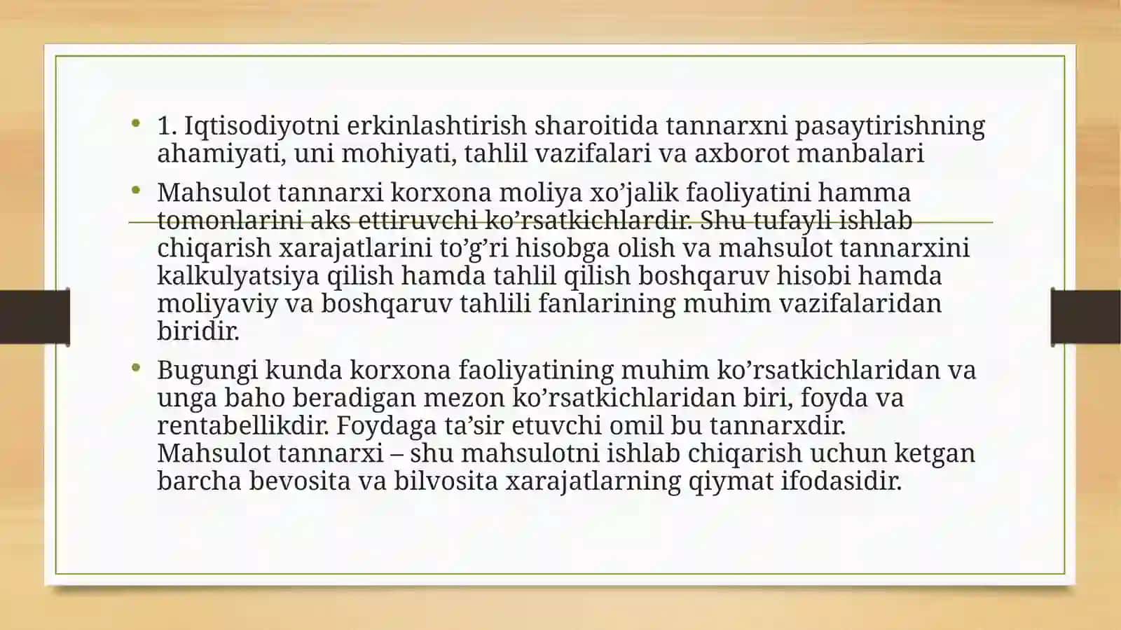 Mahsulot ishlab chiqarish va davr xarajatlari tahlili 3