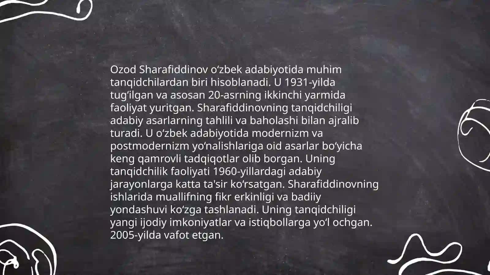Ozod Sharafiddinov asarlari haqida 3