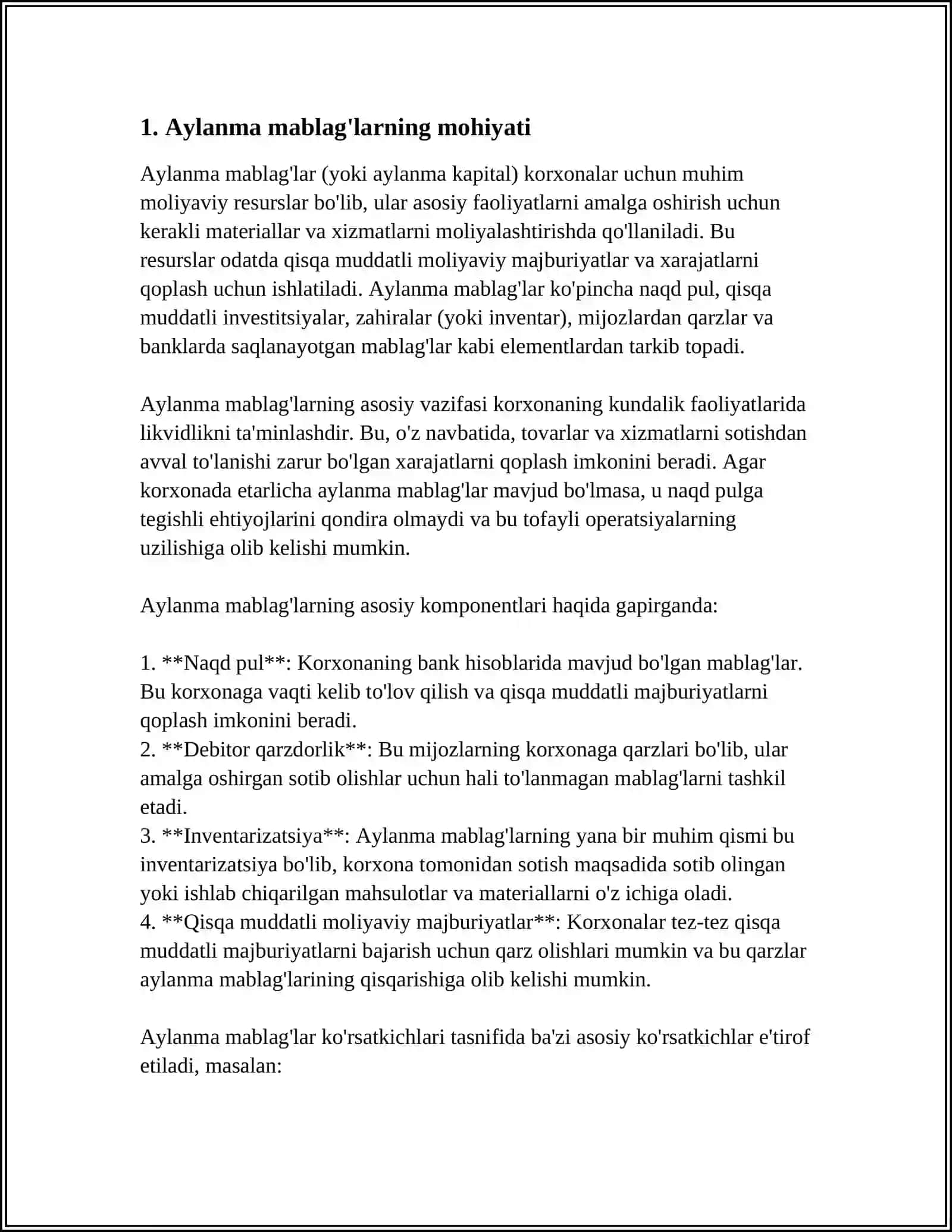 AVTOMABIL KORXONASINI AYLANMA MABLAGʻLARI 3