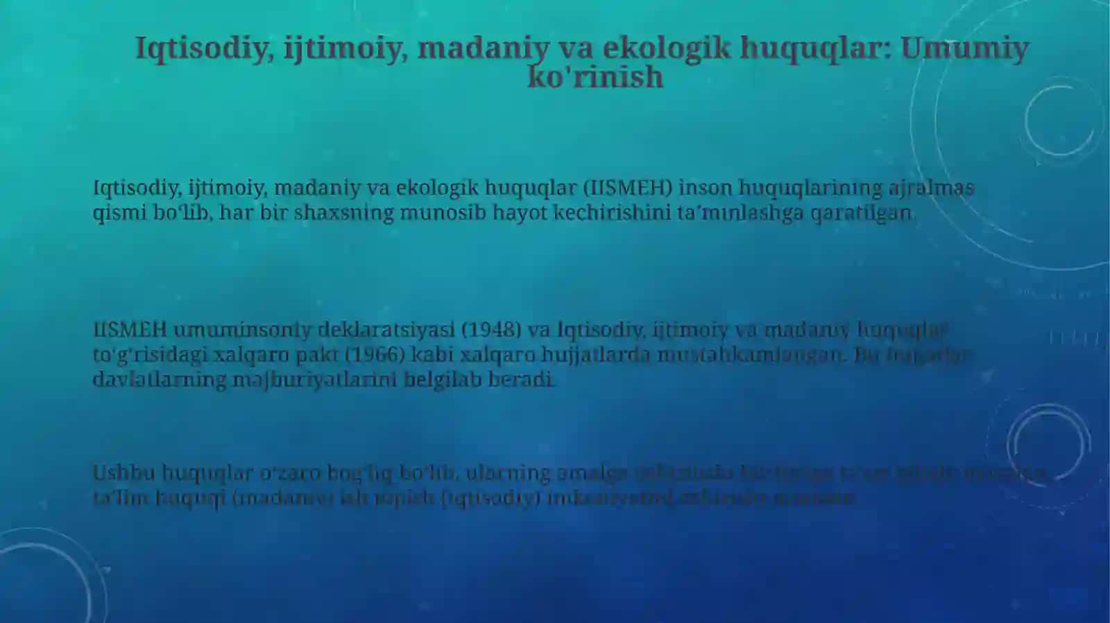 Iqtisodiy, ijtimoiy, madaniy, ekologik huquqlar 3