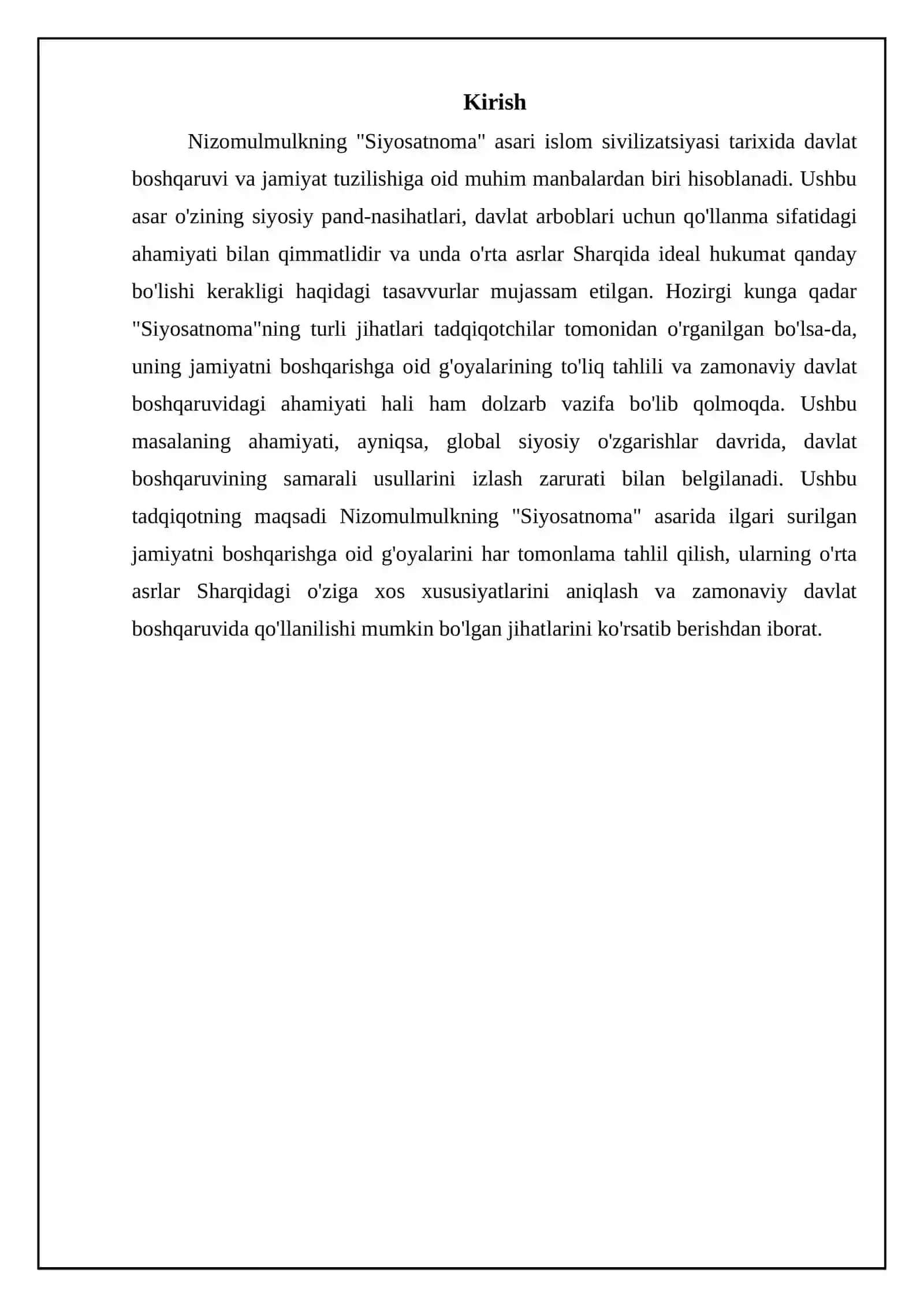 Nizomulmulkning "Siyosatnoma"sidagi adolatli boshqaruv konsepsiyasi 3