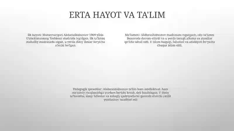 Munavvarqori Abdurashidxonovning Pedagogik Qarashlari 3