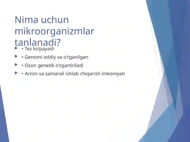 Mikroorganizmlarning gen muhandisligidagi o‘rni 3