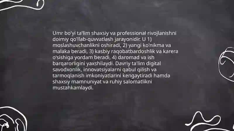 Umr bo'yi ta'lim: shaxsiy va professional muvaffaqiyat garovi 3