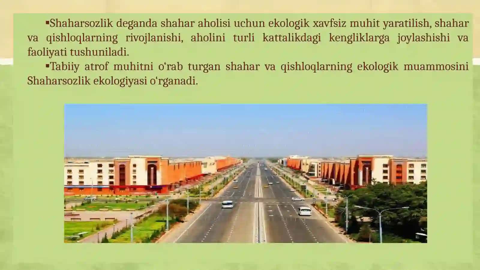 SHAHARSOZLIK EKOLOGIYASINING ASOSLARI 3