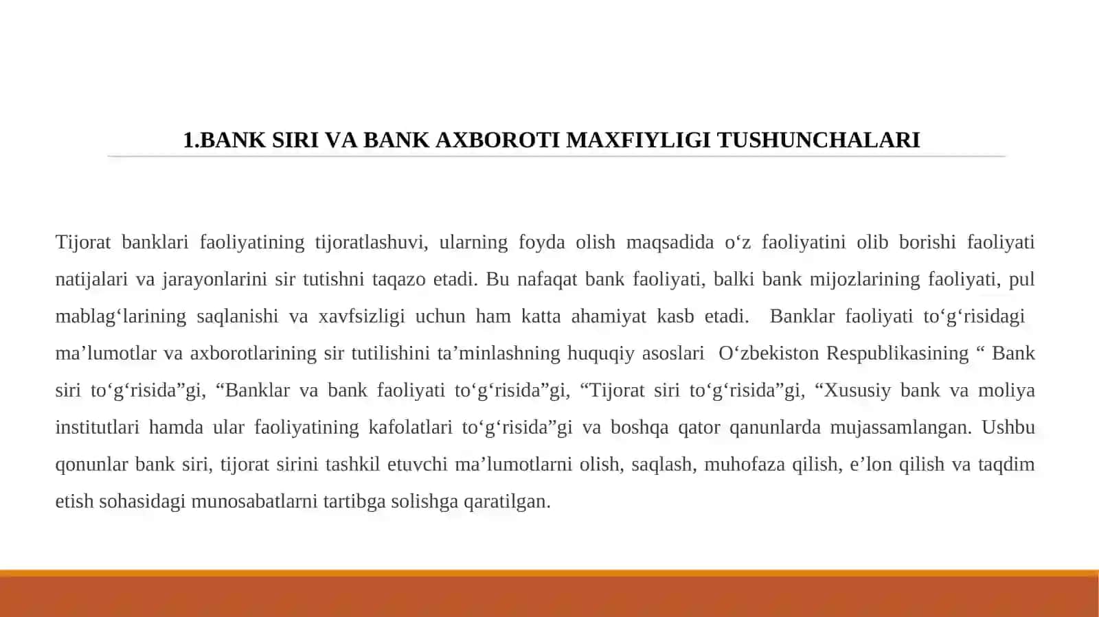BANK SIRI VA BANK AXBOROTINING MAXFIYLIGIGA RIOYA QILISH TALABLARI 3