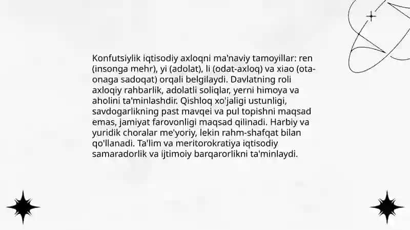 Qadimgi Xitoy iqtisodiy g'oyalar bo'yicha taqdimot 3