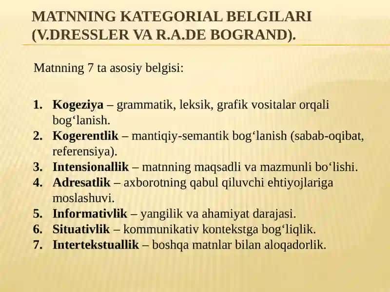 Matn va uning asosiy kategoriyalari 3