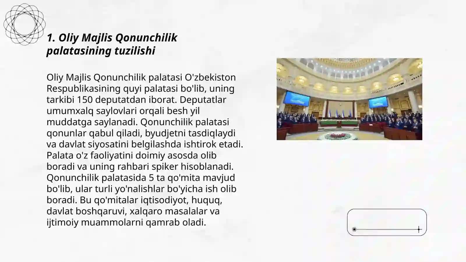 Oliy Majlis Qonunchilik palatasining huquqiy holati 3