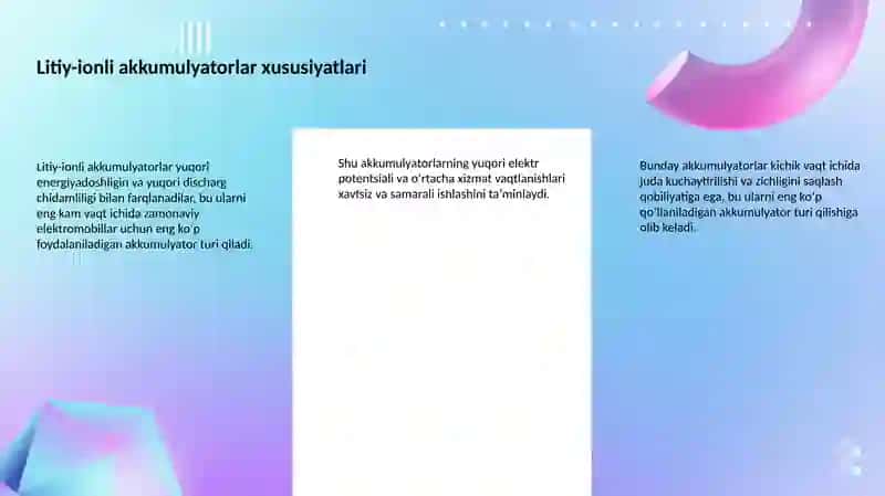 Elektromobillar fizikasi: Litiy-ionli akkumulyatorlar va motorlar 3