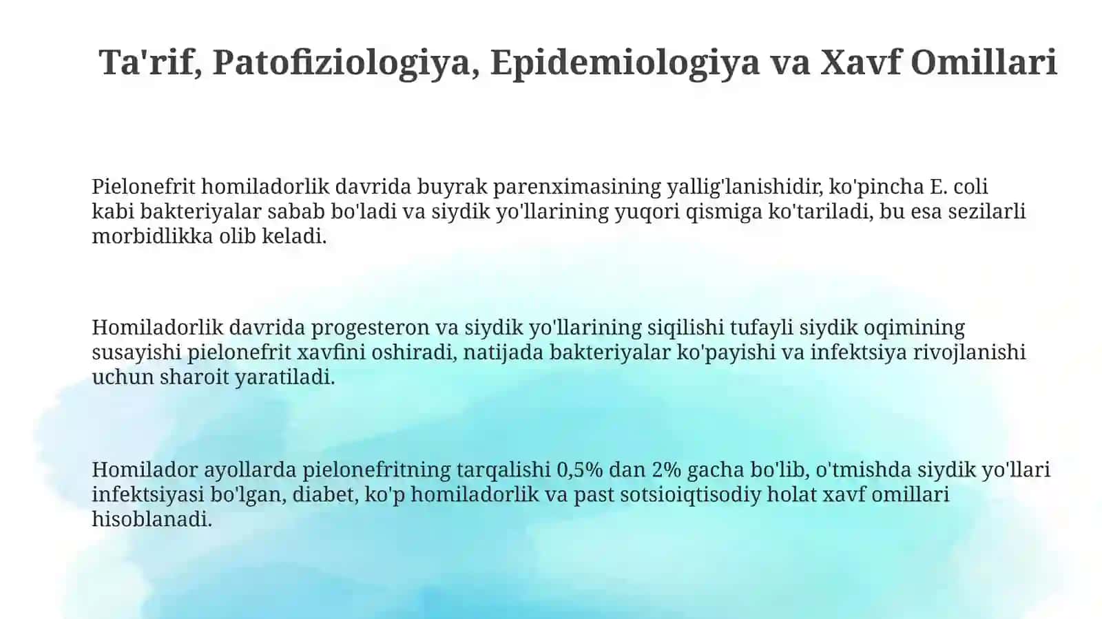 Pielonefrit homiladorlik davridagi pielonefrit 3