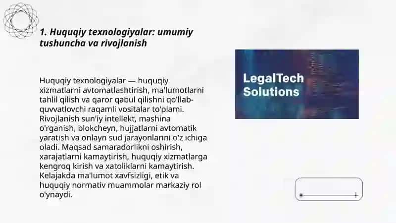 Huquqiy texnologiyalar: umumiy tushuncha va rivojlanish 3