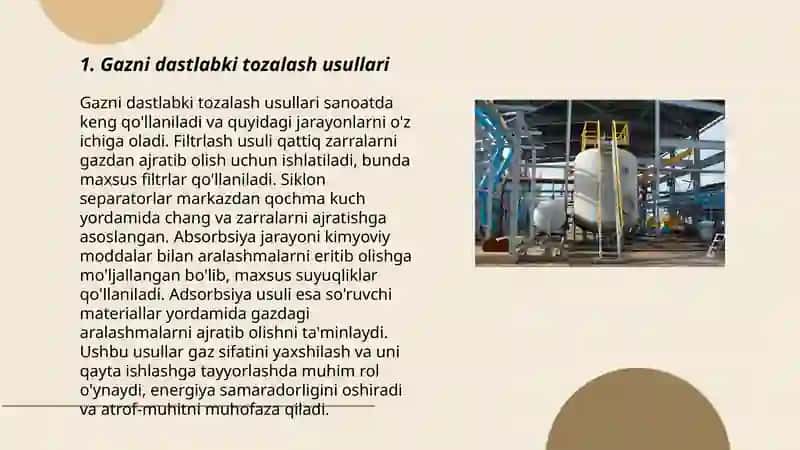 Gazni dastlabki tozalash usullari 3