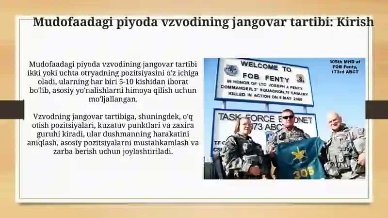 Mudofaadagi piyoda vzvodining jangovar tartibi 3