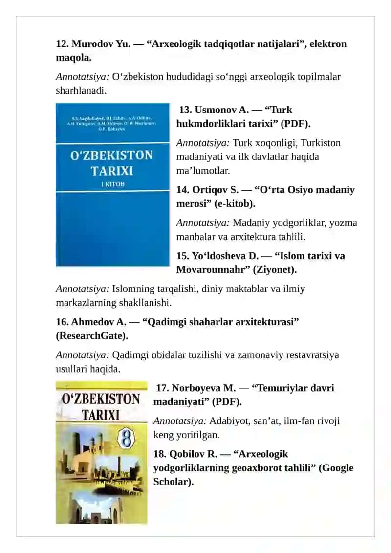 O‘zbekiston tarixining turli davrlariga oid elektron kitoblar bibliografiyasi 3