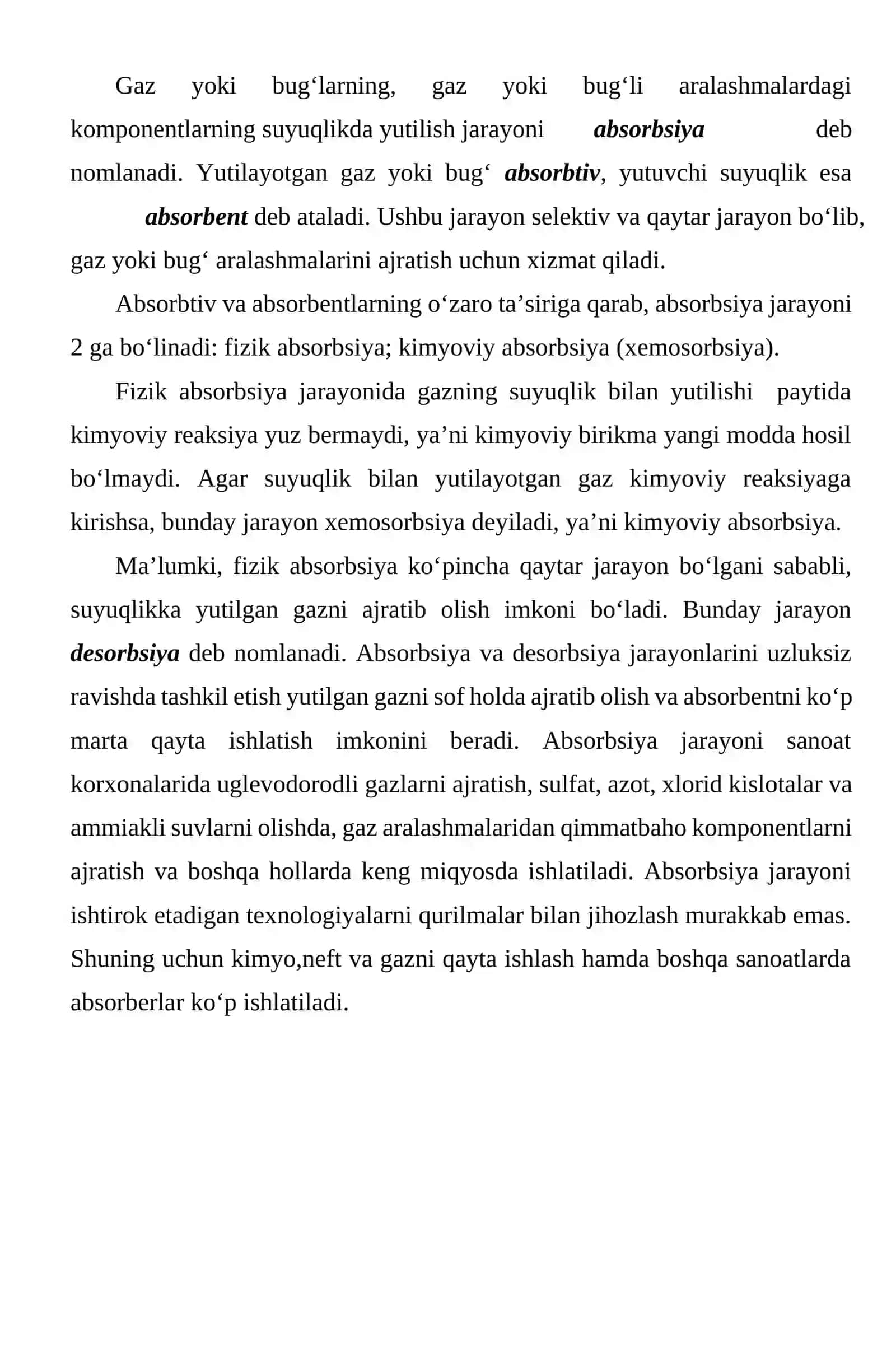 ADSURBERLAR ABSORBERLAR VA ULARNING AMALIYOTDA QO'LANISHI 3