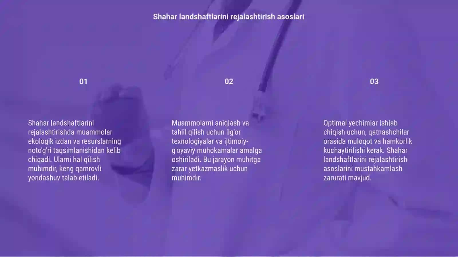Shahar landshaftlarini rejalashtirish muammolari 3