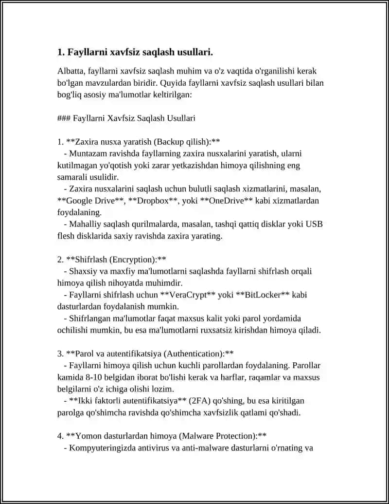 Fayllarni Xavfsiz Saqlash Usullari 3
