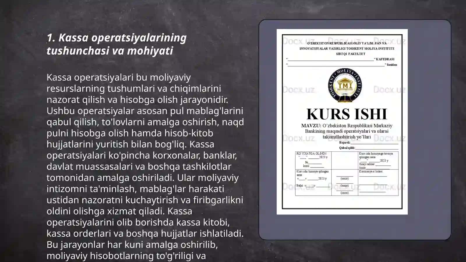 Banklarning kassa operatsiyalari ularni hisobga olish va rasmiylashtirish 3