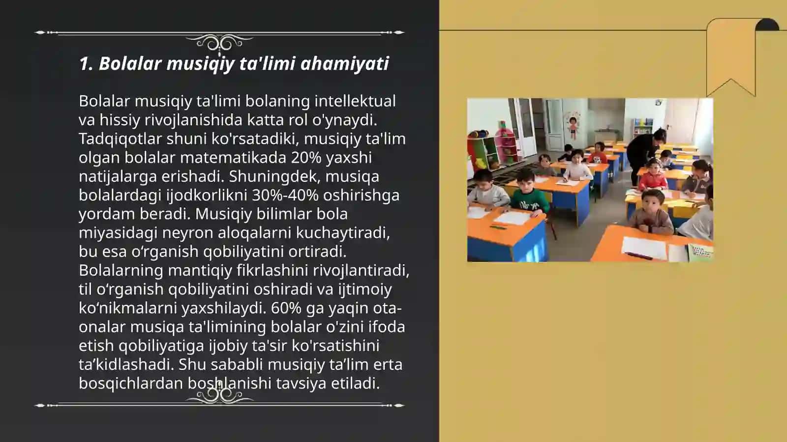 Bolalar hayotida musiqani oʻrni va roli. Oʻyin-kulgu kechalari 3