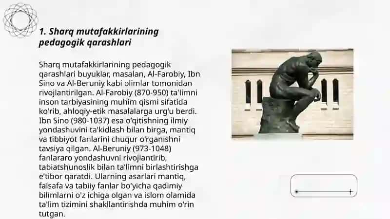 Sharq mutafakkirlarining ilmiy merosida pedagog shaxsini o‘rganish 3