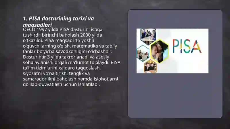 PISA-o'quvchilarni ta'limiy yutuqlarini baholash xalqaro dasturi 3