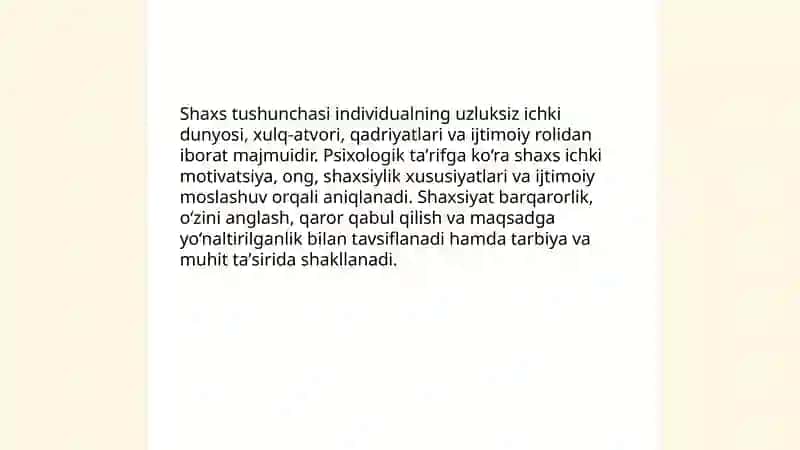 Psixologiyada shaxs mannose 3