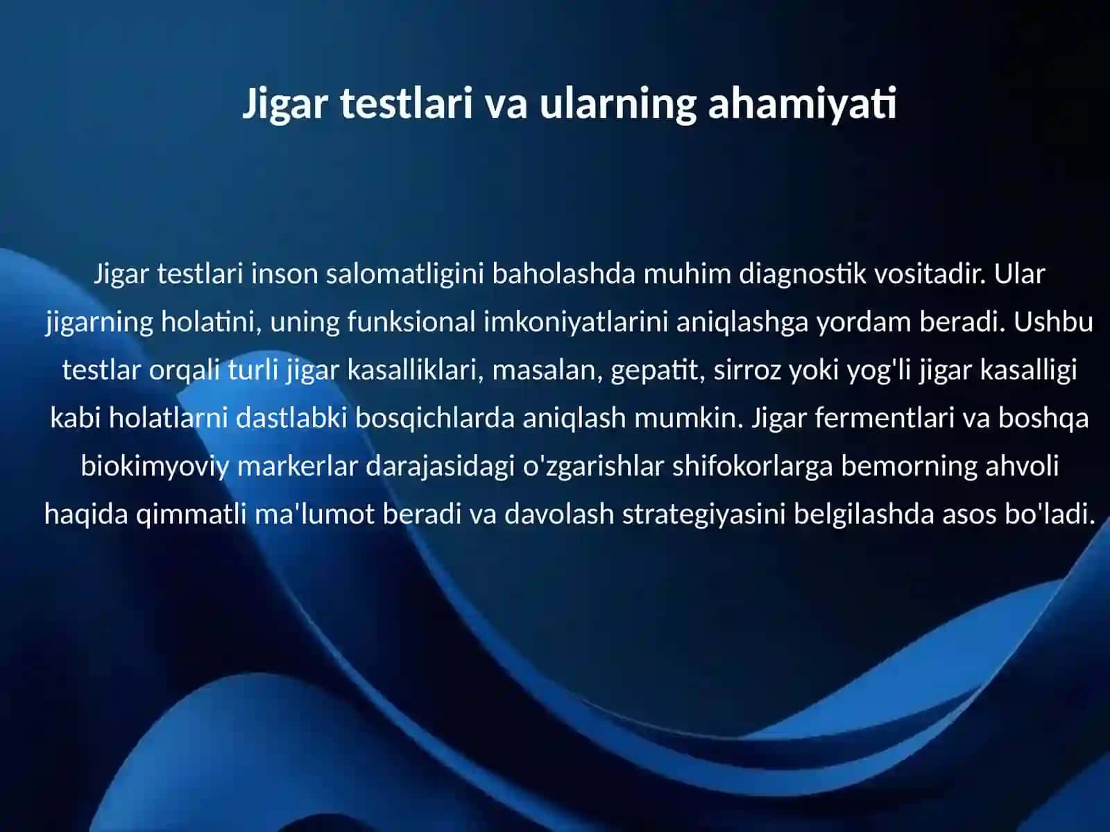 Jigar testlari anomaliyalarni baholash algoritmi 3