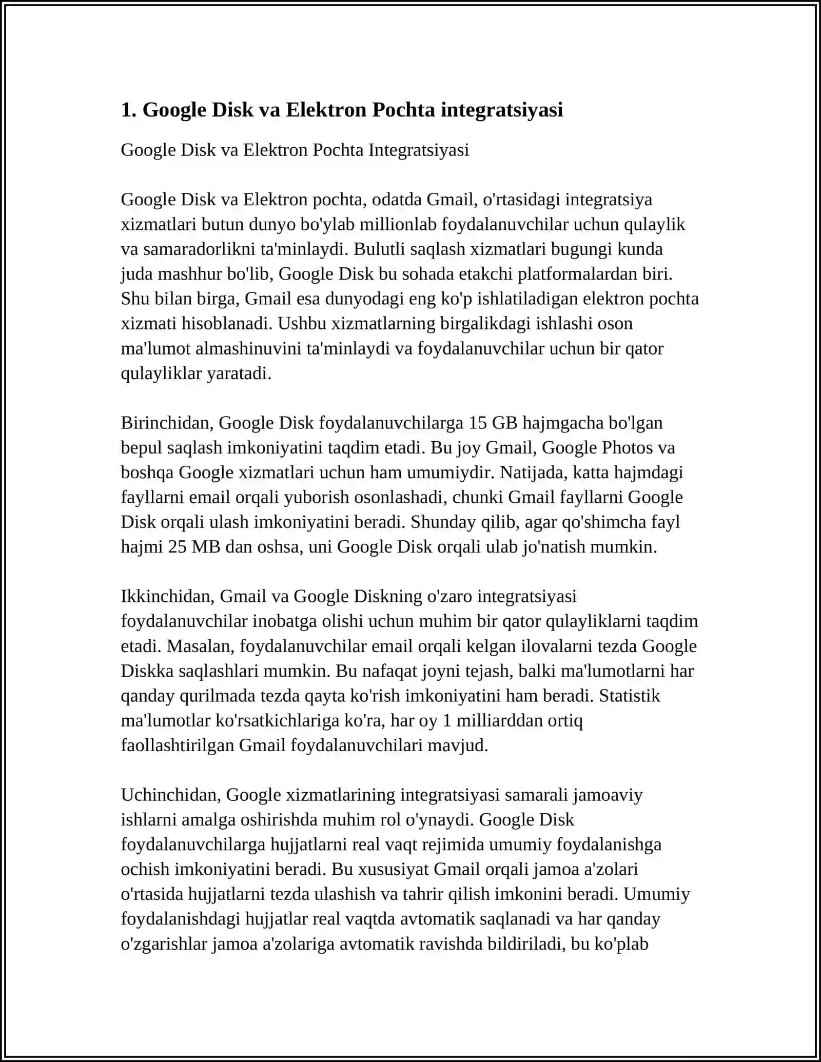Google Disk va Elektron Pochta integratsiyasi 3