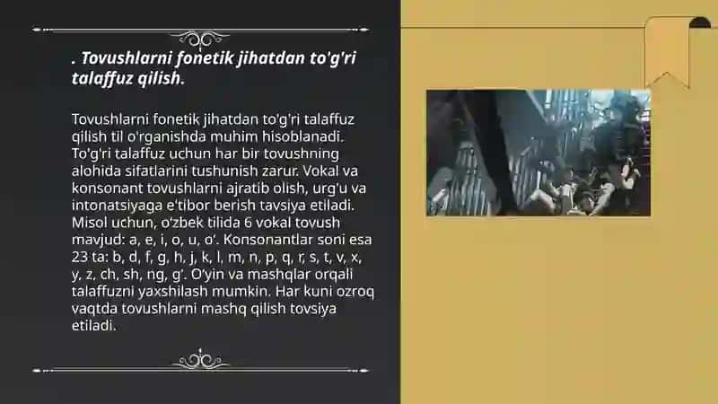 Tovushlarning toğri tallafuzi yuzasidan olib boriladigan ishlar mazmuni 3