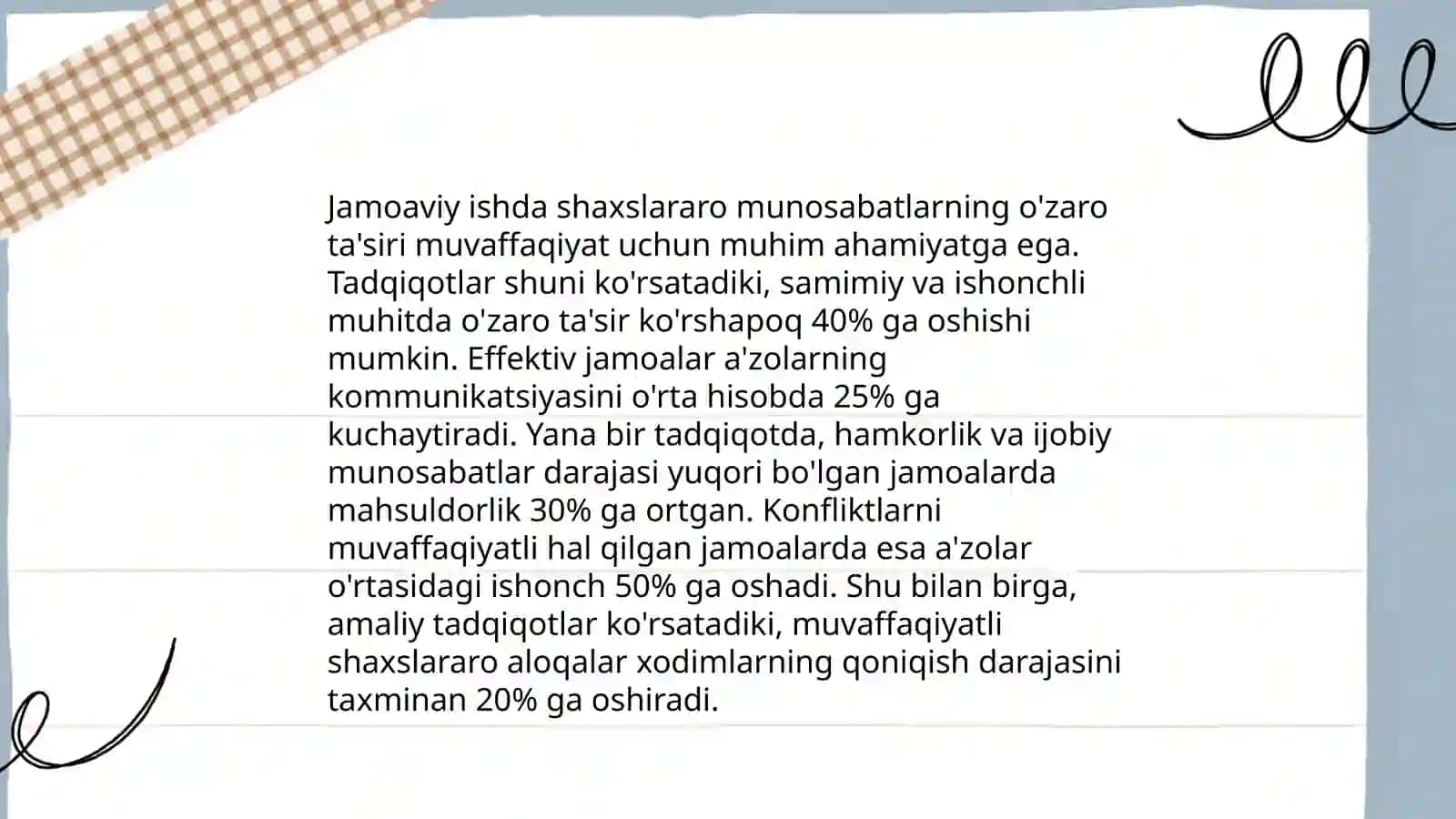 Jamoaviy ishda shaxslararo munosabatlarning o'zaro ta'siri 3