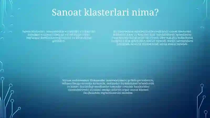 Sanoat Klasterlarini Rivojlantirishning Ilg’Or Mamlakatlar Tajribasi 3