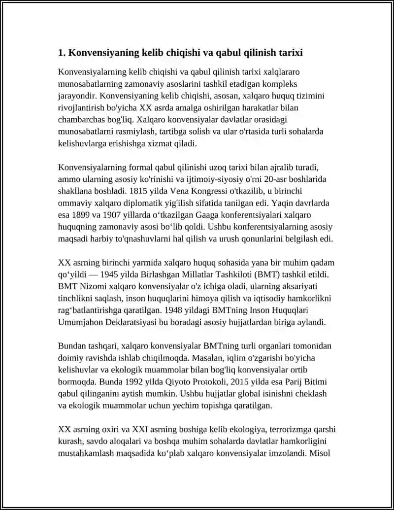REFERAT Mavzu: YUNESKO TASHKILOTINING BOLALAR HUQUQLARINI HIMOYA QILISH TOʻGʻRISIDAGI KONVENSIYA 3