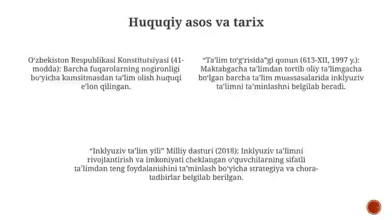 O‘Zbekistonda Inklyuziv Ta'Limning Me‘Yoriy Huquqiy Hujjatlari 3