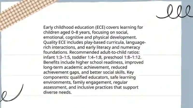Early childhood education (ECE) 3