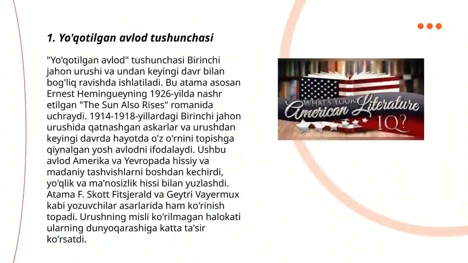 Amerika adabiyotida yo’qotilgan avlod 3