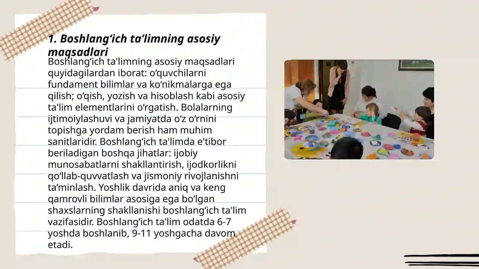 Boshlangʻich taʼlim tizimi, tamoyillari va qonuniyatlari 3