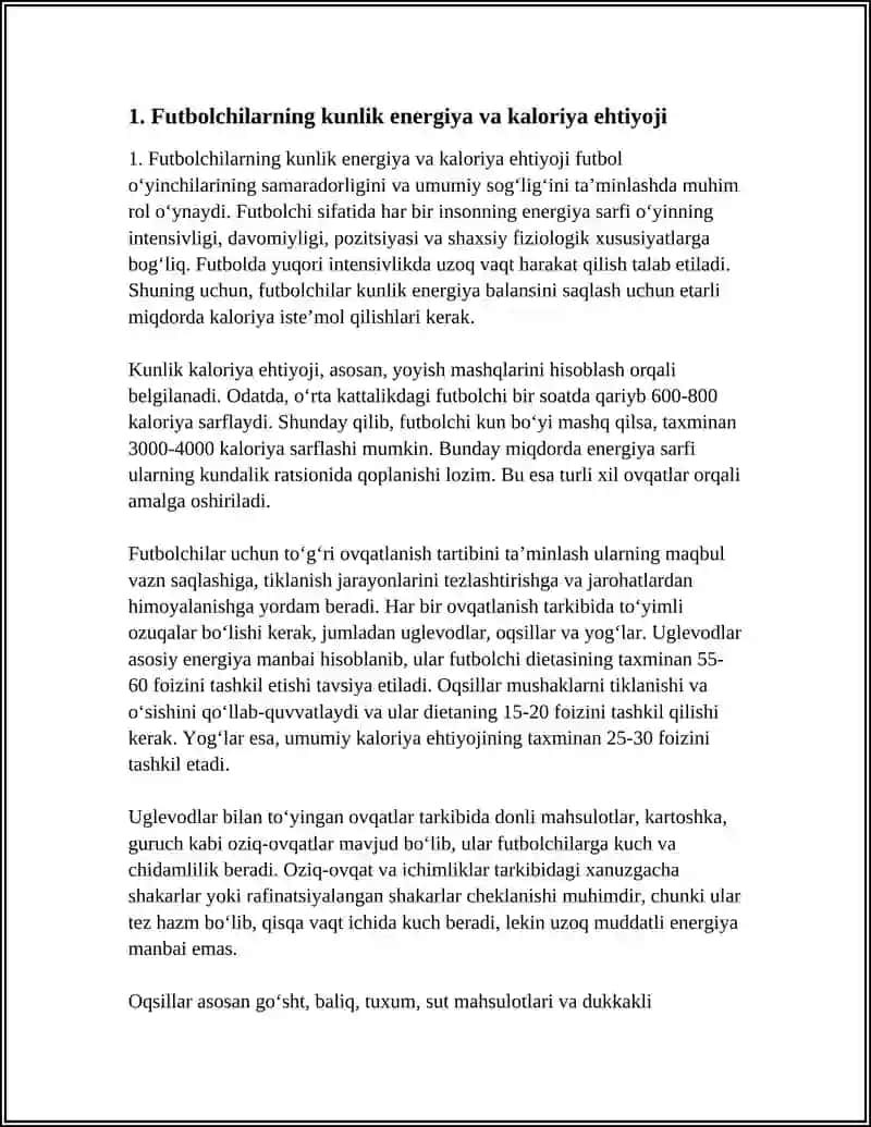 FUTBOLCHILARNING OVQATLANISHI VA SPORT DIETASI 3