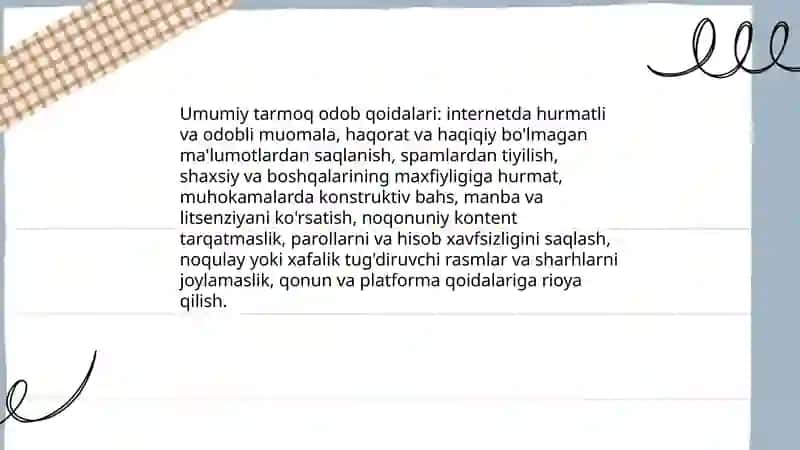 Tarmoq odob axloqi 3
