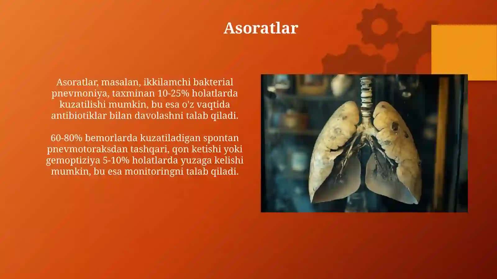 Opka noparazitar kistalari. Spontan pnevmotoraks 3