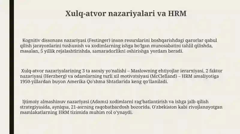 Inson resurslarini boshqarishdagi zamonaviy yondashuvlar 3