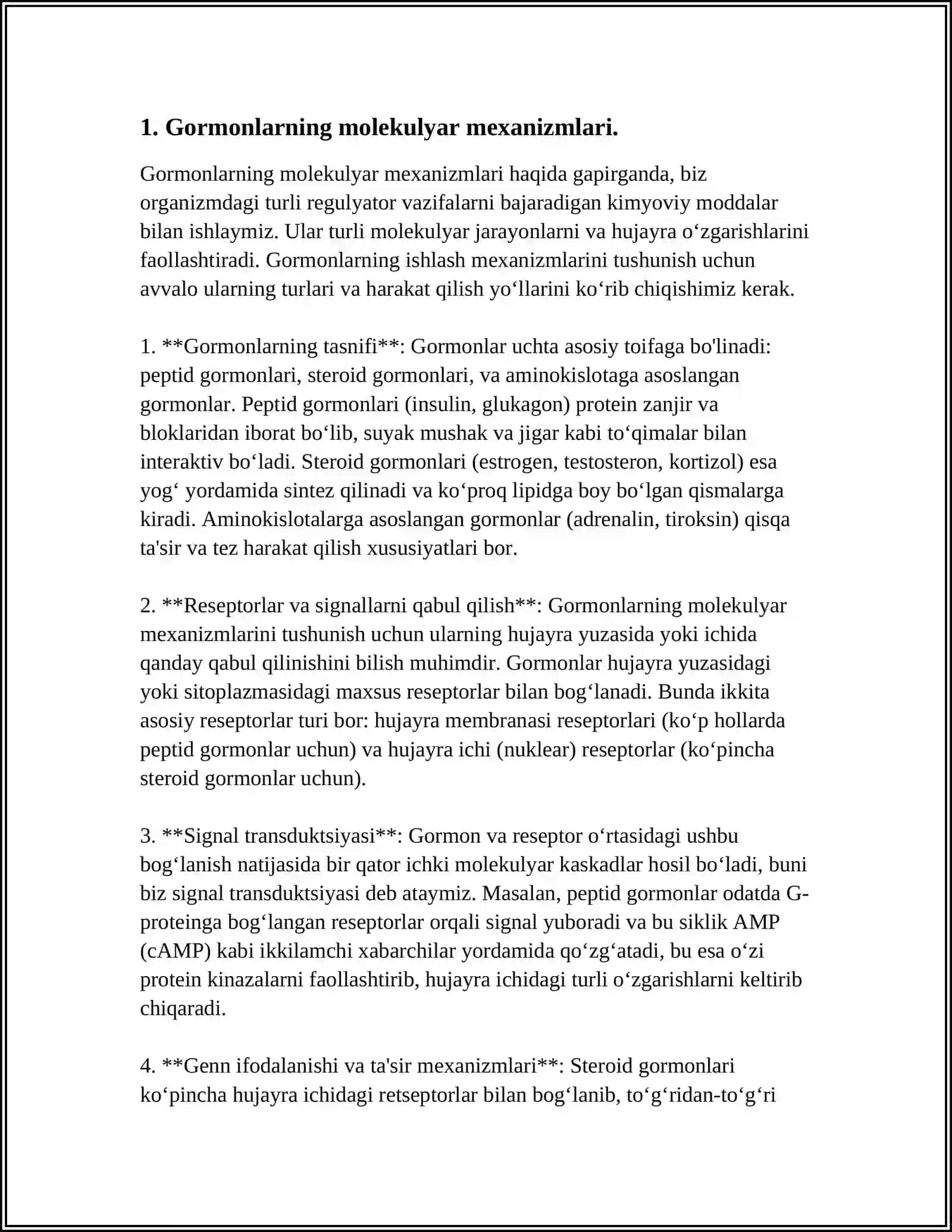 GORMONLARNING NISHON HUJAYRALARGA TA'SIR MEXANIZMI 3