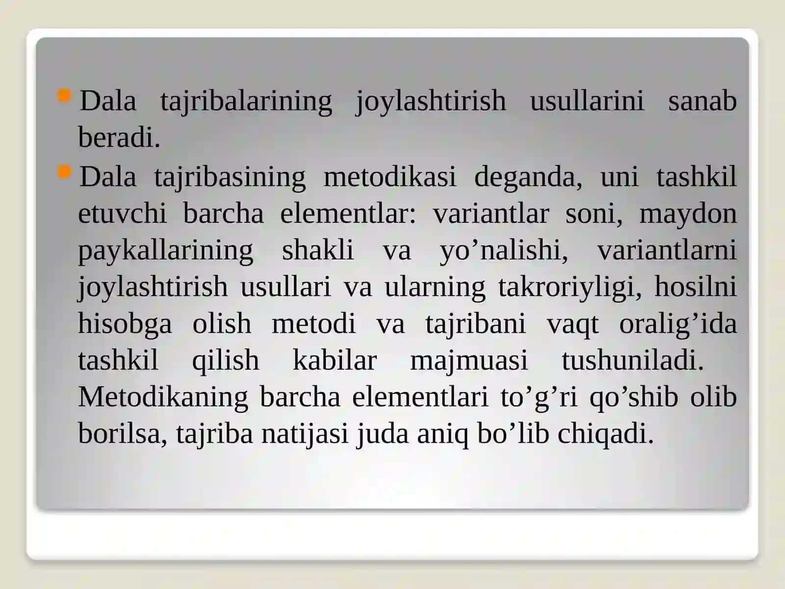 DALA TAJRIBASINING TARKIBIY QISMLARI 3