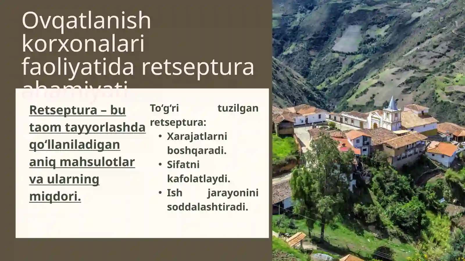Ovqatlanish korxonalarida taomlar retsepturalarini optimallashtirish orqali korxona samaradorligini oshirish 3