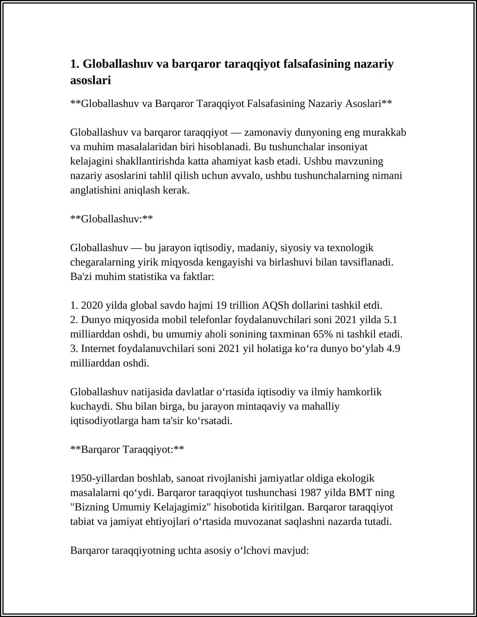 Globallashuv va barqaror taraqqiyot falsafasining nazariy asoslari 3