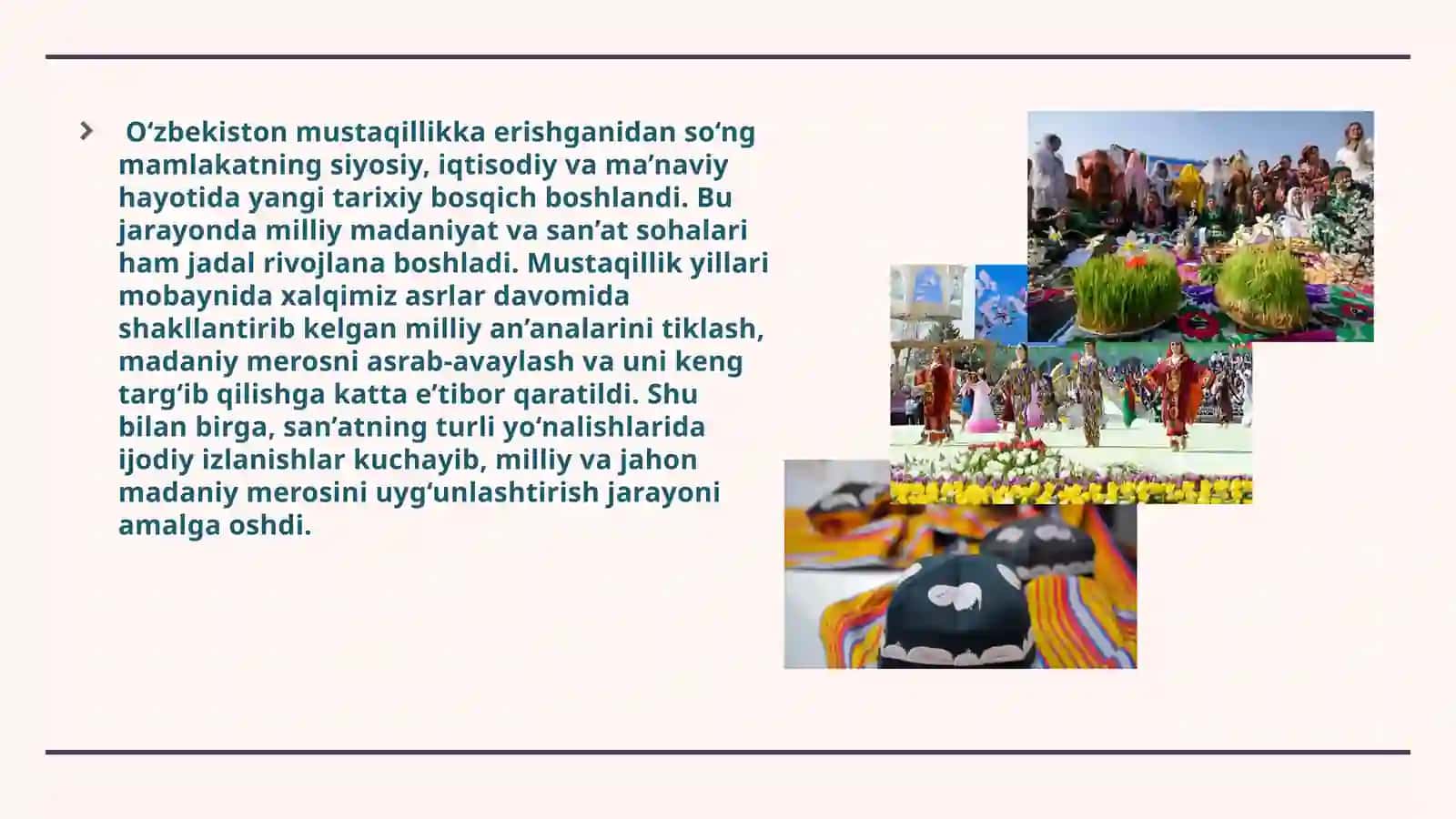 O’zbekistonda mustaqillik yillarida madaniyat va san’at 3