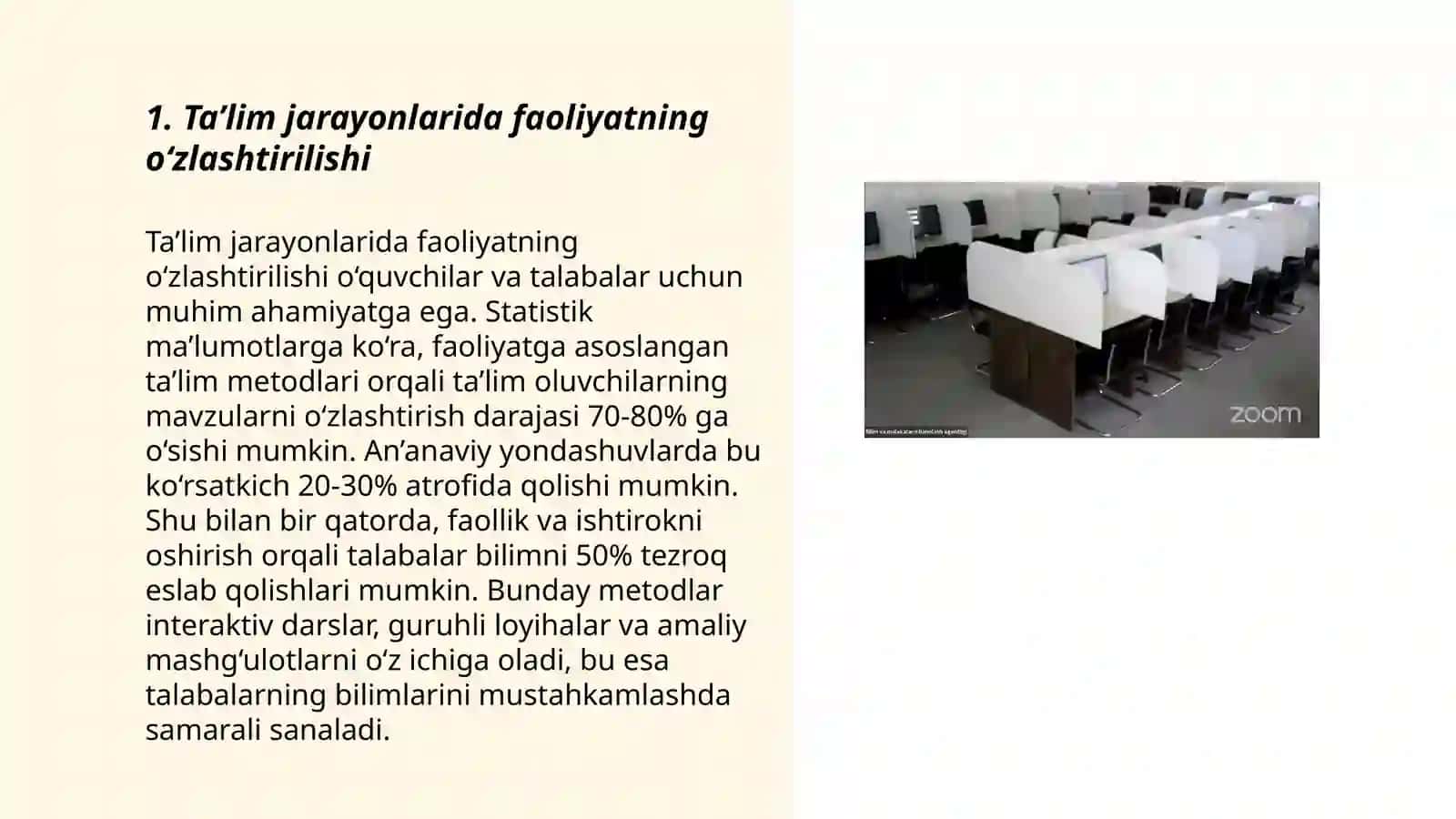 Faoliyatning o'zlashtirilishi va malakalarni egallash 3