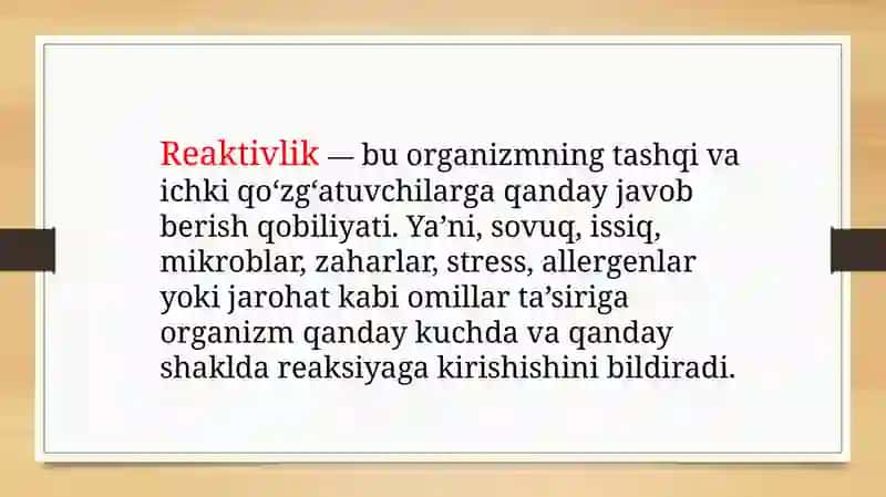 Reaktivlik va resiztenlikning shakllanishida nerv va endokrin sistemasi roli 3