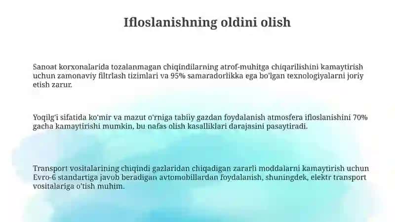 Ekologiyani asrashdagi chora tadbirlar 3